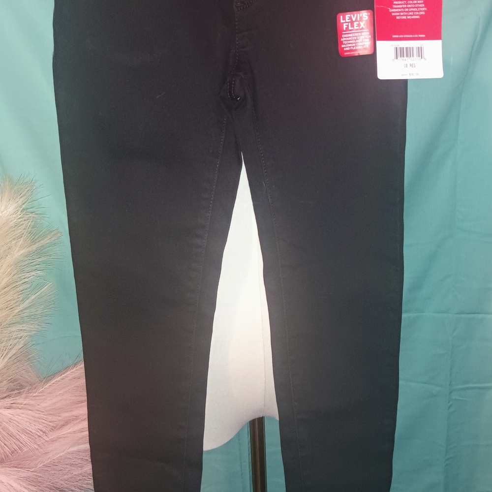 Levi's Girl's Pull-On Jeggings Black Jeans, Size 10